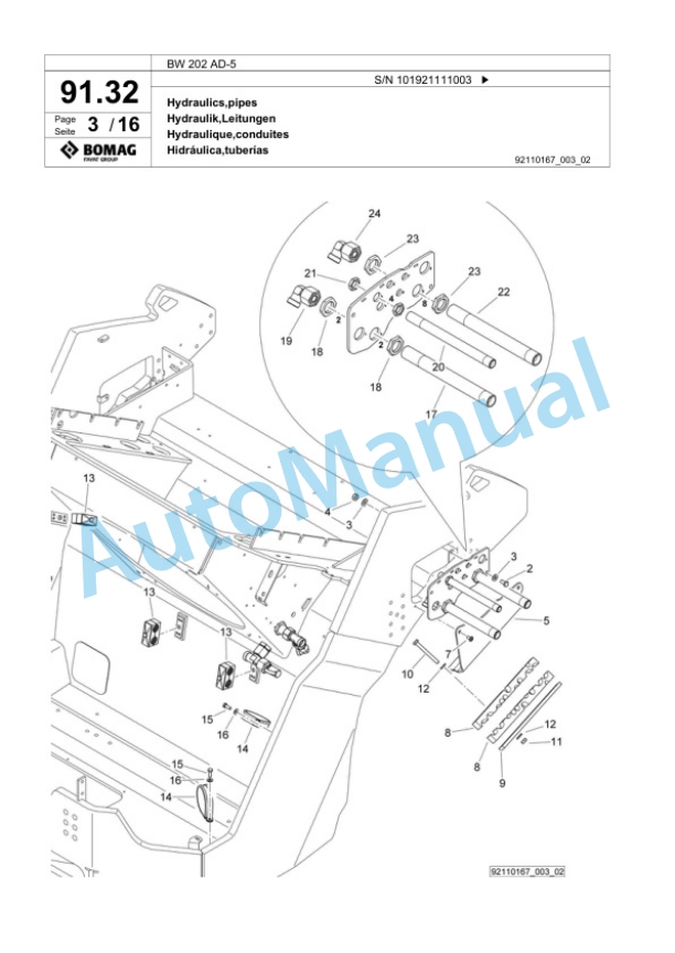 Bomag BW 202 AD-5 Tandem Vibratory Roller Spare Parts Catalogue 00824105 3 Bomag BW 202 AD-5 Tandem Vibratory Roller Spare Parts Catalogue 00824105-3