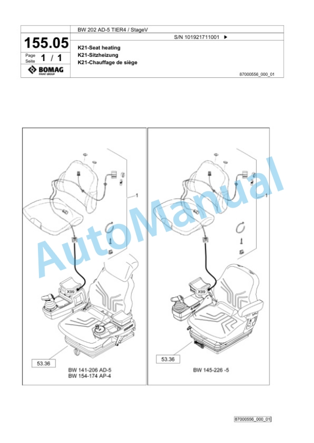 Bomag BW 202 AD-5 TIER4 - StageV Tandem Vibratory Roller Spare Parts Catalogue 00825629 5 Bomag BW 202 AD-5 TIER4 - StageV Tandem Vibratory Roller Spare Parts Catalogue 00825629-5