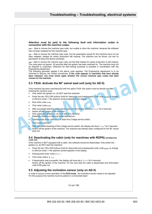Bomag BW 202 AD-50, BW 206 AD-50, BW 202 ADO-50 Tandem Vibratory Roller Service Manual 00840030 3 Bomag BW 202 AD-50, BW 206 AD-50, BW 202 ADO-50 Tandem Vibratory Roller Service Manual 00840030 - Image 3