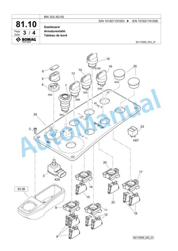 Bomag BW 202 AD-50 Tandem Vibratory Roller Spare Parts Catalogue 00824113 2 Bomag BW 202 AD-50 Tandem Vibratory Roller Spare Parts Catalogue 00824113-2