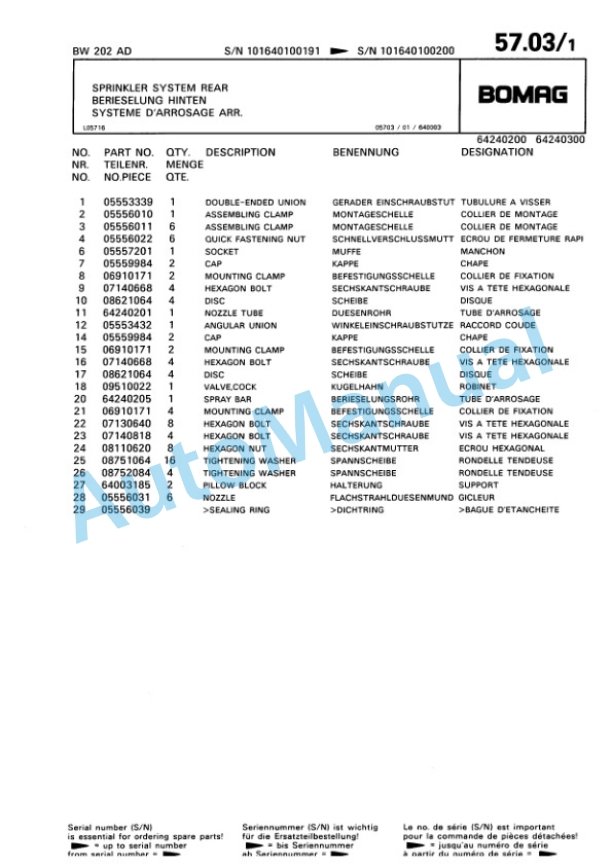 Bomag BW 202 AD Tandem Vibratory Roller Spare Parts Catalogue 00810084 4 Bomag BW 202 AD Tandem Vibratory Roller Spare Parts Catalogue 00810084-4