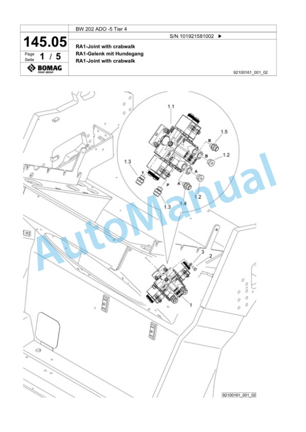 Bomag BW 202 ADO-5 Tier 4 Tandem Vibratory Roller Spare Parts Catalogue 00824953 4 Bomag BW 202 ADO-5 Tier 4 Tandem Vibratory Roller Spare Parts Catalogue 00824953-4