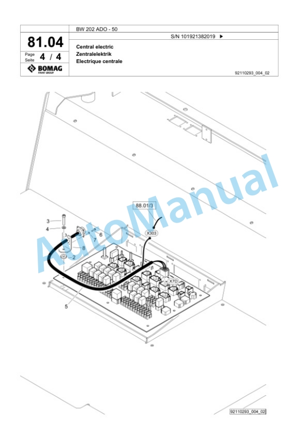 Bomag BW 202 ADO-50 Tandem Vibratory Roller Spare Parts Catalogue 00824419 2 Bomag BW 202 ADO-50 Tandem Vibratory Roller Spare Parts Catalogue 00824419-2