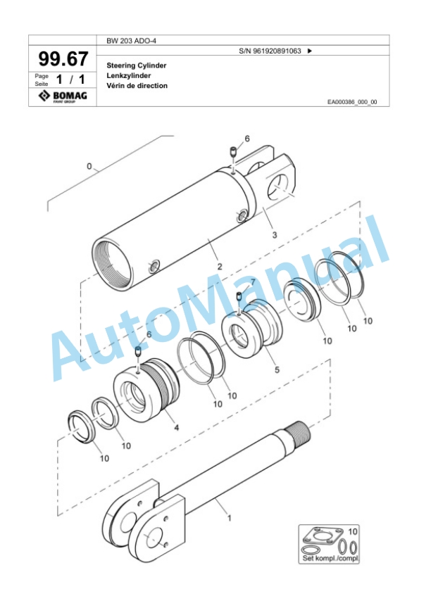 Bomag BW 203 ADO-4 Tandem Vibratory Roller Spare Parts Catalogue 00826247 4 Bomag BW 203 ADO-4 Tandem Vibratory Roller Spare Parts Catalogue 00826247-4