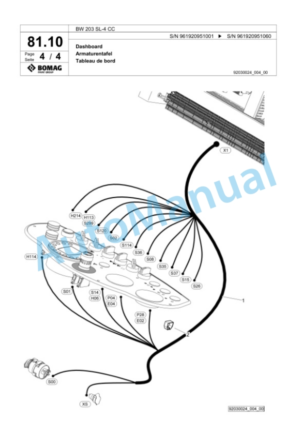 Bomag BW 203 SL-4 CC Tandem Vibratory Roller Spare Parts Catalogue 00826803 3 Bomag BW 203 SL-4 CC Tandem Vibratory Roller Spare Parts Catalogue 00826803-3