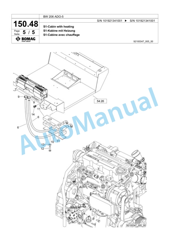 Bomag BW 206 ADO-5 Tandem Vibratory Roller Spare Parts Catalogue 00824601 4 Bomag BW 206 ADO-5 Tandem Vibratory Roller Spare Parts Catalogue 00824601-4