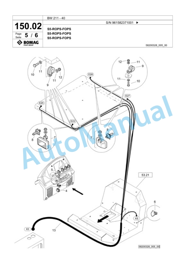 Bomag BW 211 - 40 Single Drum Wheel Drive Vibratory Roller Spare Parts Catalogue 00826697 2 Bomag BW 211 - 40 Single Drum Wheel Drive Vibratory Roller Spare Parts Catalogue 00826697-2