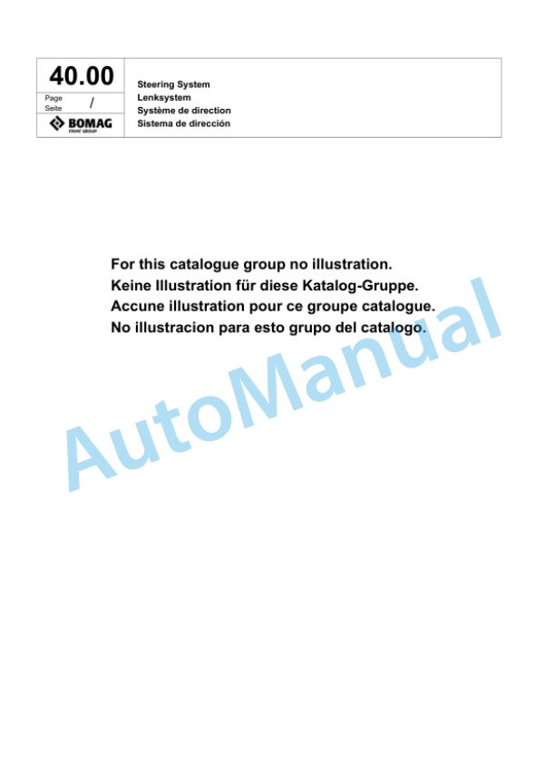 Bomag BW 211 D-40 Single Drum Wheel Drive Vibratory Roller Spare Parts Catalogue 00818371 2 Bomag BW 211 D-40 Single Drum Wheel Drive Vibratory Roller Spare Parts Catalogue 00818371-2