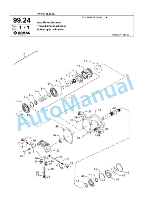 Bomag BW 211 D-40 SL Single Drum Wheel Drive Vibratory Roller Spare Parts Catalogue 00826549 2 Bomag BW 211 D-40 SL Single Drum Wheel Drive Vibratory Roller Spare Parts Catalogue 00826549-2