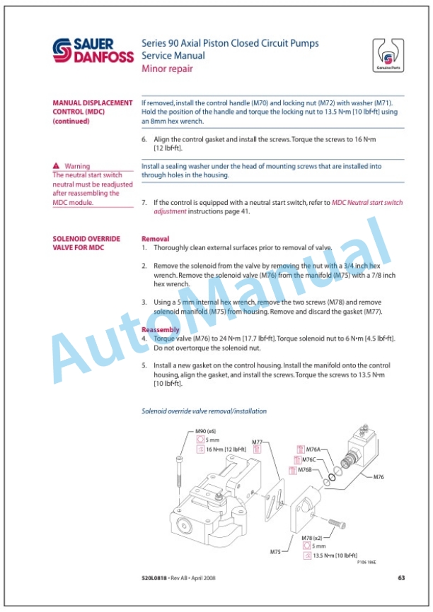 Bomag BW 211 D-40 to BW 213 PD-40 Single Drum Roller Service Manual 00891163 2 Bomag BW 211 D-40 to BW 213 PD-40 Single Drum Roller Service Manual 00891163 - Image 2
