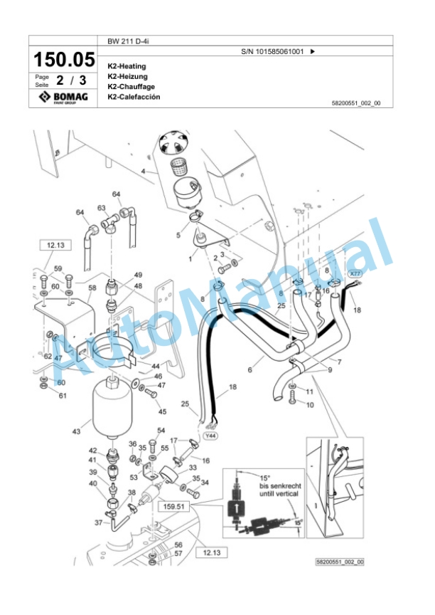 Bomag BW 211 D-4i Single Drum Wheel Drive Vibratory Roller Spare Parts Catalogue 00824437 3 Bomag BW 211 D-4i Single Drum Wheel Drive Vibratory Roller Spare Parts Catalogue 00824437-3