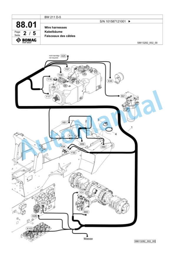 Bomag BW 211 D-5 Single Drum Wheel Drive Vibratory Roller Spare Parts Catalogue 00826057 2 Bomag BW 211 D-5 Single Drum Wheel Drive Vibratory Roller Spare Parts Catalogue 00826057-2