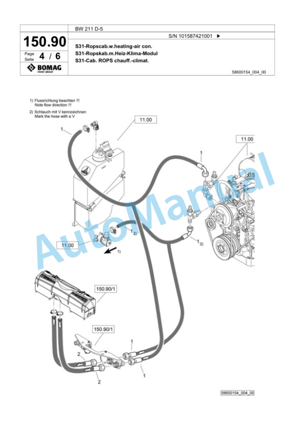 Bomag BW 211 D-5 Single Drum Wheel Drive Vibratory Roller Spare Parts Catalogue 00826261 4 Bomag BW 211 D-5 Single Drum Wheel Drive Vibratory Roller Spare Parts Catalogue 00826261-4