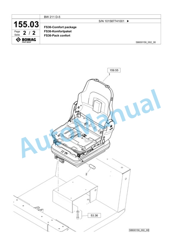 Bomag BW 211 D-5 Single Drum Wheel Drive Vibratory Roller Spare Parts Catalogue 00826719 4 Bomag BW 211 D-5 Single Drum Wheel Drive Vibratory Roller Spare Parts Catalogue 00826719-4