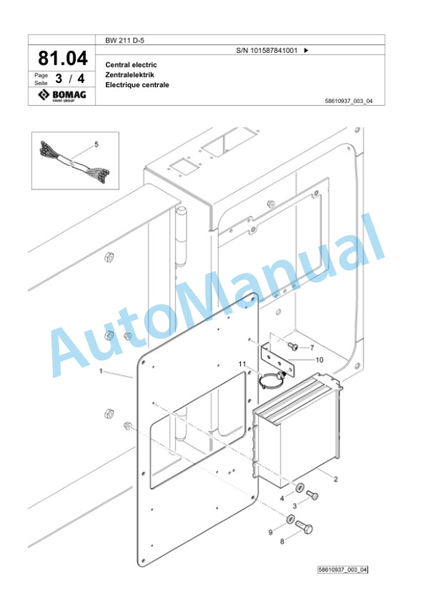 Bomag BW 211 D-5 Single Drum Wheel Drive Vibratory Roller Spare Parts Catalogue 00826931 2 Bomag BW 211 D-5 Single Drum Wheel Drive Vibratory Roller Spare Parts Catalogue 00826931-2