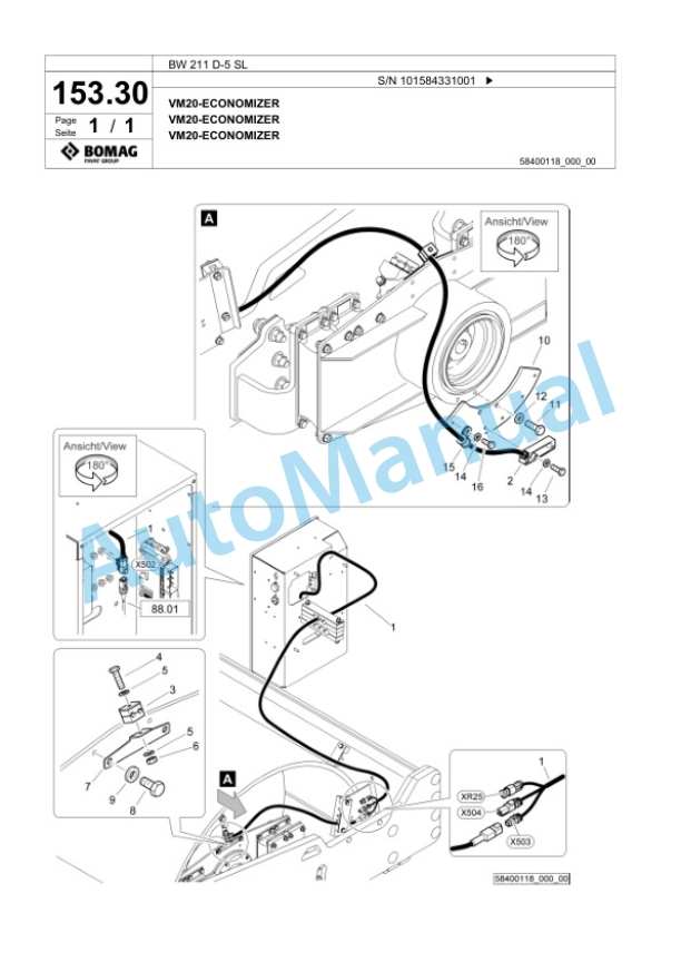 Bomag BW 211 D-5 SL Single Drum Wheel Drive Vibratory Roller Spare Parts Catalogue 00826379 5 Bomag BW 211 D-5 SL Single Drum Wheel Drive Vibratory Roller Spare Parts Catalogue 00826379-5