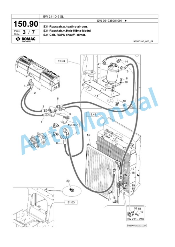 Bomag BW 211 D-5 SL Single Drum Wheel Drive Vibratory Roller Spare Parts Catalogue 00826855 4 Bomag BW 211 D-5 SL Single Drum Wheel Drive Vibratory Roller Spare Parts Catalogue 00826855-4