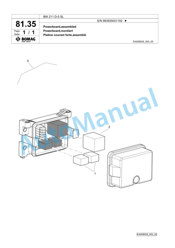 Bomag BW 211 D-5 SL Single Drum Wheel Drive Vibratory Roller Spare Parts Catalogue 00826857 2 Bomag BW 211 D-5 SL Single Drum Wheel Drive Vibratory Roller Spare Parts Catalogue 00826857-2