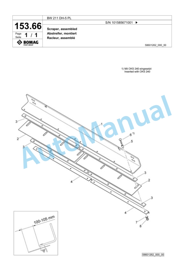Bomag BW 211 DH-5 PL Single Drum Wheel Drive Vibratory Roller Spare Parts Catalogue 00827239 4 Bomag BW 211 DH-5 PL Single Drum Wheel Drive Vibratory Roller Spare Parts Catalogue 00827239-4