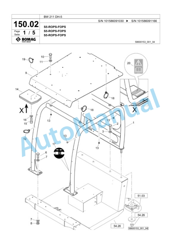 Bomag BW 211 DH-5 Single Drum Wheel Drive Vibratory Roller Spare Parts Catalogue 00824573 3 Bomag BW 211 DH-5 Single Drum Wheel Drive Vibratory Roller Spare Parts Catalogue 00824573-3