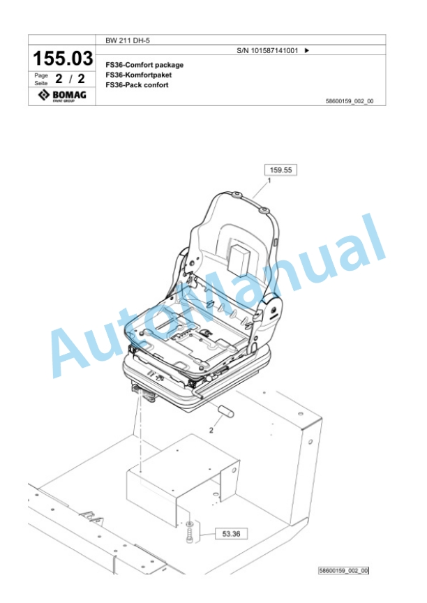 Bomag BW 211 DH-5 Single Drum Wheel Drive Vibratory Roller Spare Parts Catalogue 00826061 4 Bomag BW 211 DH-5 Single Drum Wheel Drive Vibratory Roller Spare Parts Catalogue 00826061-4