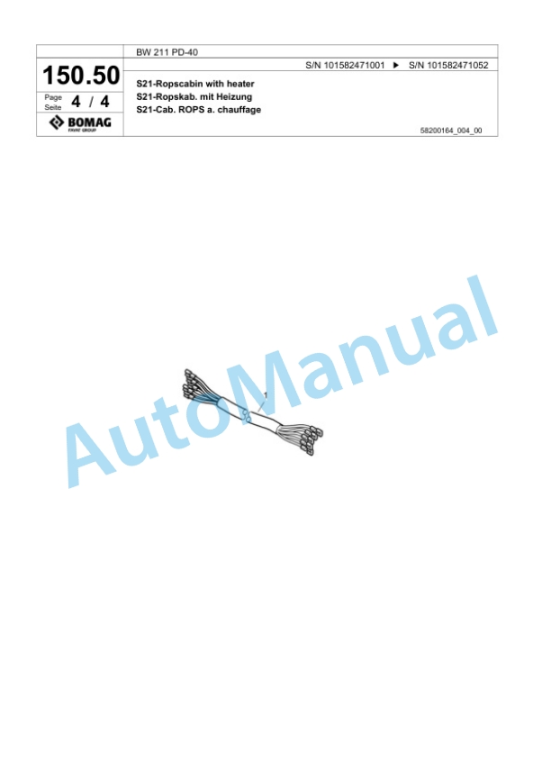 Bomag BW 211 PD-40 Single Drum Wheel Drive Vibratory Roller Spare Parts Catalogue 00818065 3 Bomag BW 211 PD-40 Single Drum Wheel Drive Vibratory Roller Spare Parts Catalogue 00818065-3
