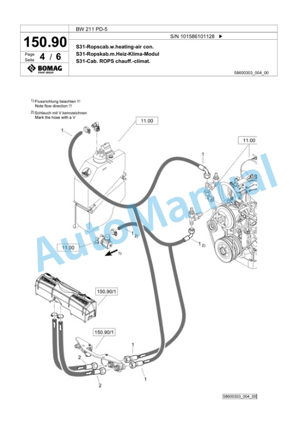 Bomag BW 211 PD-5 Single Drum Wheel Drive Vibratory Roller Spare Parts Catalogue 00824841 4 Bomag BW 211 PD-5 Single Drum Wheel Drive Vibratory Roller Spare Parts Catalogue 00824841-4