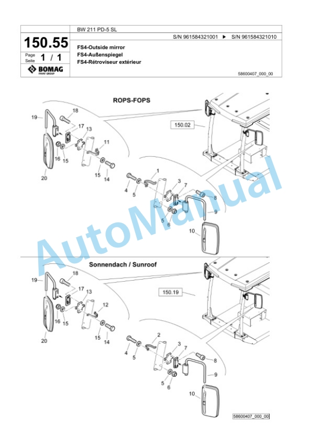 Bomag BW 211 PD-5 SL Single Drum Wheel Drive Vibratory Roller Spare Parts Catalogue 00826705 4 Bomag BW 211 PD-5 SL Single Drum Wheel Drive Vibratory Roller Spare Parts Catalogue 00826705-4