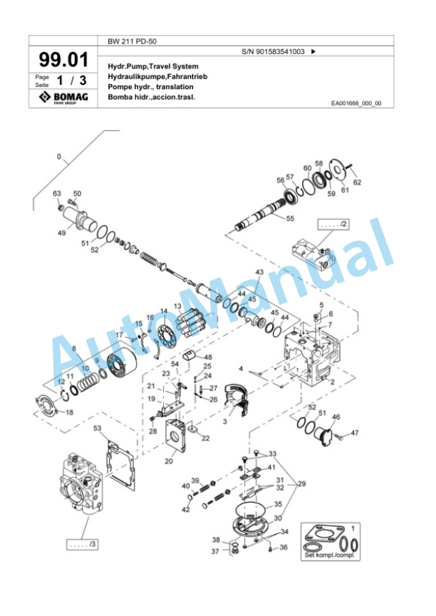 Bomag BW 211 PD-50 Single Drum Wheel Drive Vibratory Roller Spare Parts Catalogue 00824195 2 Bomag BW 211 PD-50 Single Drum Wheel Drive Vibratory Roller Spare Parts Catalogue 00824195-2