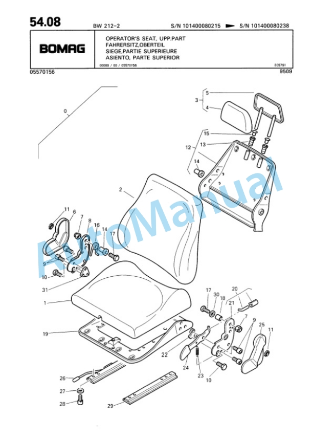 Bomag BW 212-2 Single Drum Wheel Drive Vibratory Roller Spare Parts Catalogue 00810608 3 Bomag BW 212-2 Single Drum Wheel Drive Vibratory Roller Spare Parts Catalogue 00810608-3