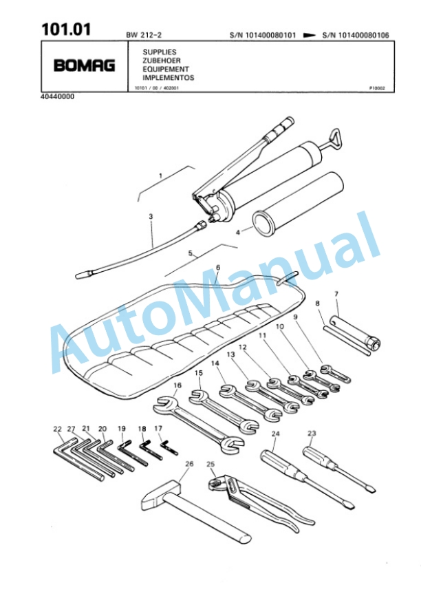 Bomag BW 212-2 Single Drum Wheel Drive Vibratory Roller Spare Parts Catalogue 00810608 4 Bomag BW 212-2 Single Drum Wheel Drive Vibratory Roller Spare Parts Catalogue 00810608-4