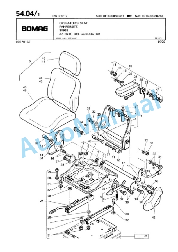 Bomag BW 212-2 Single Drum Wheel Drive Vibratory Roller Spare Parts Catalogue 00811608 3 Bomag BW 212-2 Single Drum Wheel Drive Vibratory Roller Spare Parts Catalogue 00811608-3