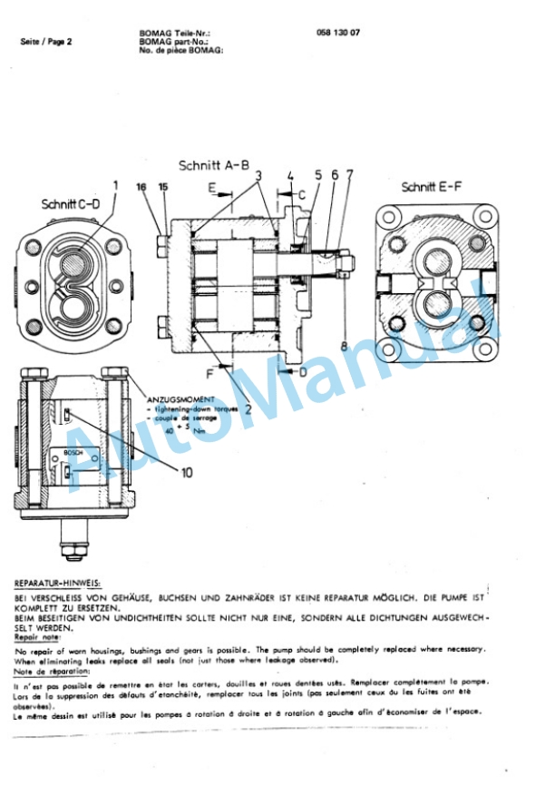 Bomag BW 212, BW 212 D, BW 212 PD Single Drum Vibratory Roller Spare Parts Catalogue 00814201 4 Bomag BW 212, BW 212 D, BW 212 PD Single Drum Vibratory Roller Spare Parts Catalogue 00814201-4