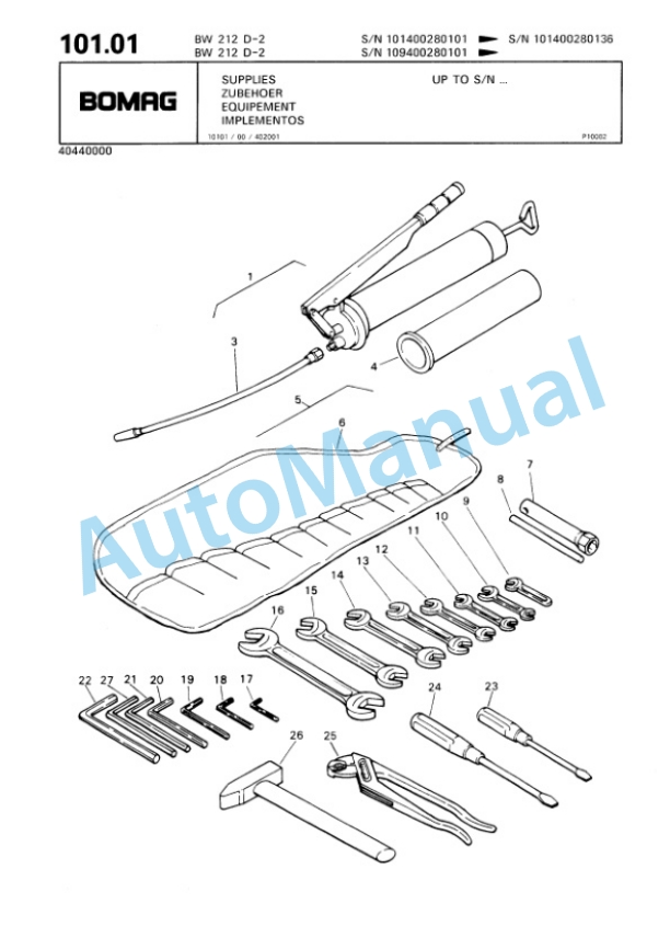 Bomag BW 212 D-2 Single Drum Wheel Drive Vibratory Roller Spare Parts Catalogue 00810628 4 Bomag BW 212 D-2 Single Drum Wheel Drive Vibratory Roller Spare Parts Catalogue 00810628-4