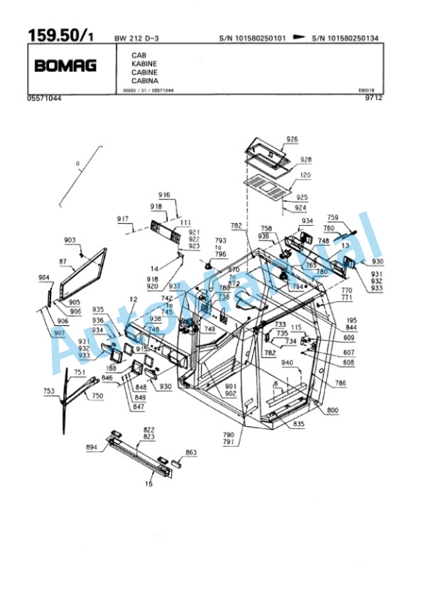 Bomag BW 212 D-3 Single Drum Wheel Drive Vibratory Roller Spare Parts Catalogue 00815325 4 Bomag BW 212 D-3 Single Drum Wheel Drive Vibratory Roller Spare Parts Catalogue 00815325-4
