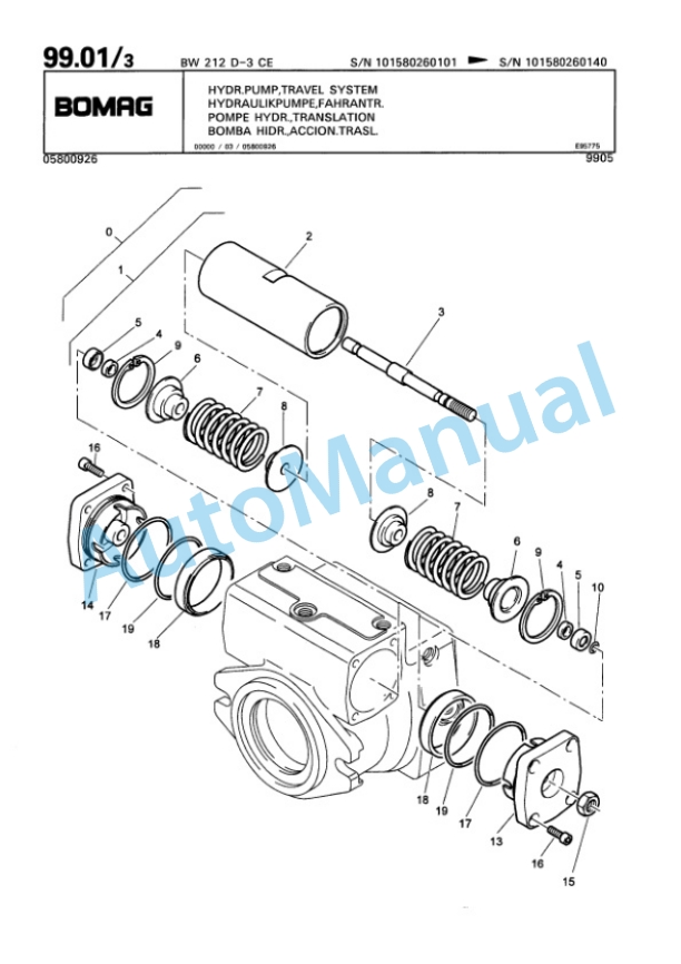 Bomag BW 212 D-3 Single Drum Wheel Drive Vibratory Roller Spare Parts Catalogue 00815326 2 Bomag BW 212 D-3 Single Drum Wheel Drive Vibratory Roller Spare Parts Catalogue 00815326-2