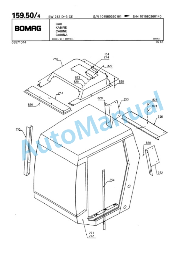 Bomag BW 212 D-3 Single Drum Wheel Drive Vibratory Roller Spare Parts Catalogue 00815326 5 Bomag BW 212 D-3 Single Drum Wheel Drive Vibratory Roller Spare Parts Catalogue 00815326-5
