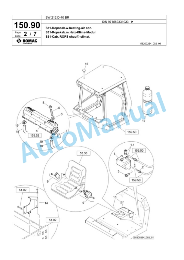 Bomag BW 212 D-40 BR Single Drum Wheel Drive Vibratory Roller Spare Parts Catalogue 00824785 4 Bomag BW 212 D-40 BR Single Drum Wheel Drive Vibratory Roller Spare Parts Catalogue 00824785-4
