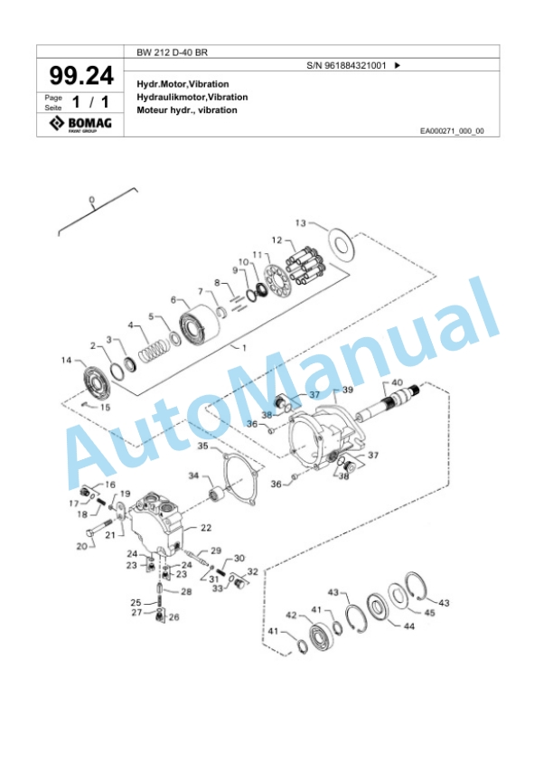 Bomag BW 212 D-40 BR Single Drum Wheel Drive Vibratory Roller Spare Parts Catalogue 00826607 3 Bomag BW 212 D-40 BR Single Drum Wheel Drive Vibratory Roller Spare Parts Catalogue 00826607-3