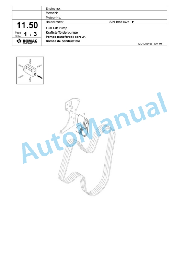 Bomag BW 212 D-40 Single Drum Wheel Drive Vibratory Roller Spare Parts Catalogue 00818587 2 Bomag BW 212 D-40 Single Drum Wheel Drive Vibratory Roller Spare Parts Catalogue 00818587-2