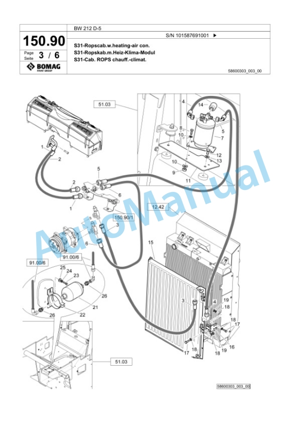 Bomag BW 212 D-5 Single Drum Wheel Drive Vibratory Roller Spare Parts Catalogue 00826565 4 Bomag BW 212 D-5 Single Drum Wheel Drive Vibratory Roller Spare Parts Catalogue 00826565-4