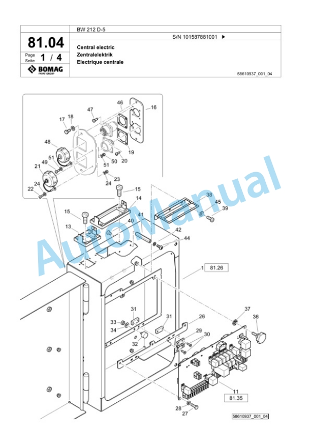 Bomag BW 212 D-5 Single Drum Wheel Drive Vibratory Roller Spare Parts Catalogue 00826939 2 Bomag BW 212 D-5 Single Drum Wheel Drive Vibratory Roller Spare Parts Catalogue 00826939-2