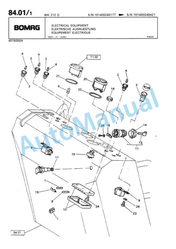 Bomag BW 212 D Single Drum Wheel Drive Vibratory Roller Spare Parts Catalogue 00810135 3 Bomag BW 212 D Single Drum Wheel Drive Vibratory Roller Spare Parts Catalogue 00810135-3