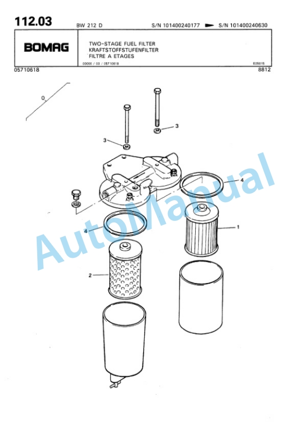 Bomag BW 212 D Single Drum Wheel Drive Vibratory Roller Spare Parts Catalogue 00810135 5 Bomag BW 212 D Single Drum Wheel Drive Vibratory Roller Spare Parts Catalogue 00810135-5