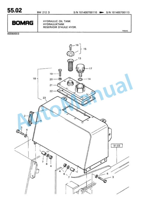 Bomag BW 212 D Single Drum Wheel Drive Vibratory Roller Spare Parts Catalogue 00814211 3 Bomag BW 212 D Single Drum Wheel Drive Vibratory Roller Spare Parts Catalogue 00814211-3