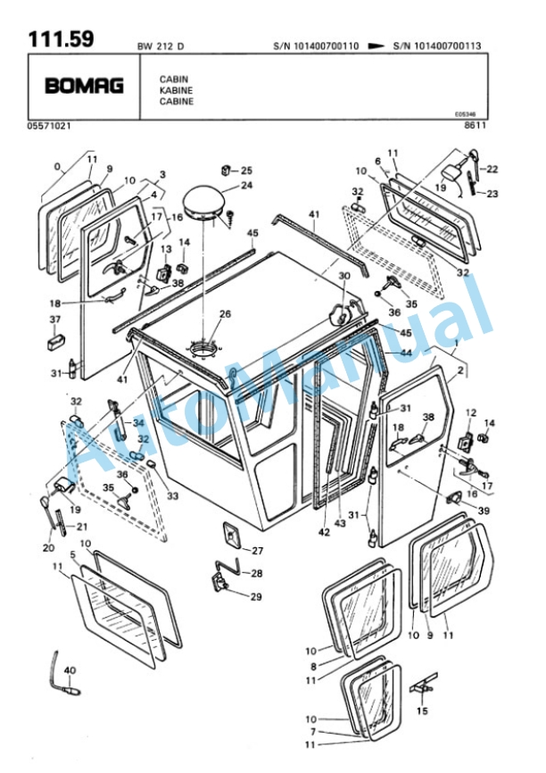 Bomag BW 212 D Single Drum Wheel Drive Vibratory Roller Spare Parts Catalogue 00814211 5 Bomag BW 212 D Single Drum Wheel Drive Vibratory Roller Spare Parts Catalogue 00814211-5