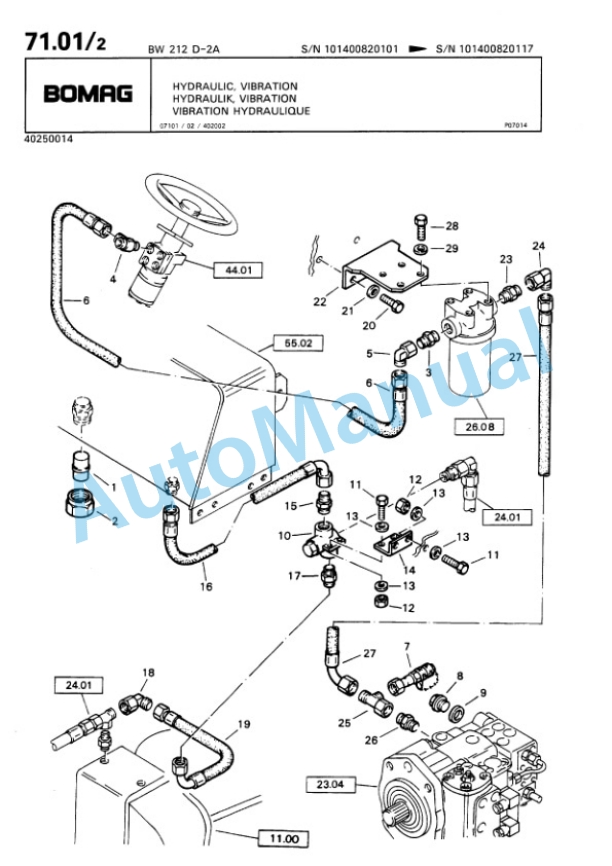 Bomag BW 212 D2 Ampl Single Drum Wheel Drive Vibratory Roller Spare Parts Catalogue 00810064 3 Bomag BW 212 D2 Ampl Single Drum Wheel Drive Vibratory Roller Spare Parts Catalogue 00810064-3