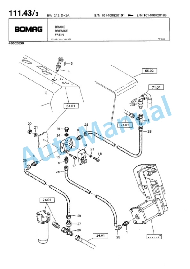 Bomag BW 212 D2 Ampl Single Drum Wheel Drive Vibratory Roller Spare Parts Catalogue 00810064 4 Bomag BW 212 D2 Ampl Single Drum Wheel Drive Vibratory Roller Spare Parts Catalogue 00810064-4