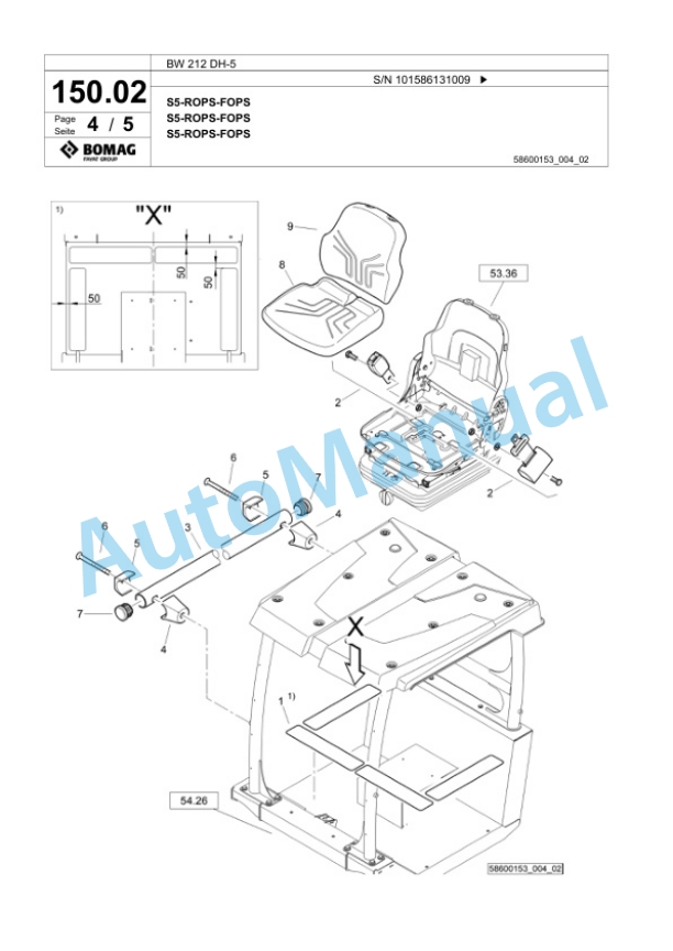 Bomag BW 212 DH-5 Single Drum Wheel Drive Vibratory Roller Spare Parts Catalogue 00824727 4 Bomag BW 212 DH-5 Single Drum Wheel Drive Vibratory Roller Spare Parts Catalogue 00824727-4