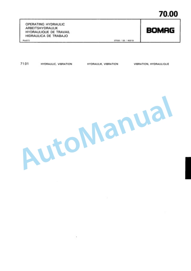 Bomag BW 212 PD-2 Single Drum Wheel Drive Vibratory Roller Spare Parts Catalogue 00810619 4 Bomag BW 212 PD-2 Single Drum Wheel Drive Vibratory Roller Spare Parts Catalogue 00810619-4